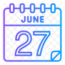 27 Juni Juni Kalendertag Symbol