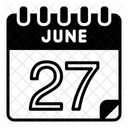 27 Juni Juni Kalendertag Symbol