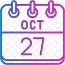 October Calendar Days Time And Date Icon