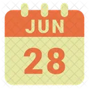 Junio Fecha Calendario Icono