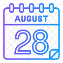 28 De Agosto Agosto Dia Del Calendario Icono