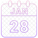 Enero Fecha Calendario Icono
