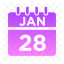 Enero Semana Hora Icono