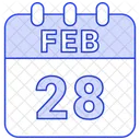 28 De Febrero Fecha Del 28 28 De Febrero Icono