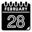 28 De Febrero Febrero Calendario Icono