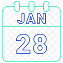 Janeiro Data Calendario Ícone