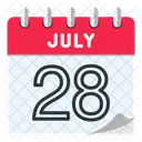 28 De Julio Julio Dia Del Calendario Icono