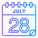 28 De Julio Julio Dia Del Calendario Icono