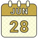 Junho Data Calendario Ícone