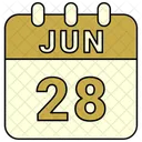 Junio Fecha Calendario Icono