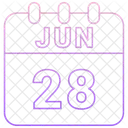 Junio Fecha Calendario Icono