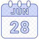 Junio Fecha Calendario Icono