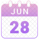 Junio Fecha Calendario Icono