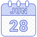 Junio Fecha Calendario Icono