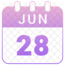 Junio Fecha Calendario Icono