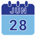 Junio Fecha Calendario Icono