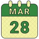 Marzo Fecha Calendario Icono