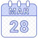 Marzo Fecha Calendario Icono