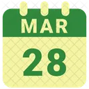 Marzo Fecha Calendario Icono