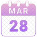 Marzo Fecha Calendario Icono