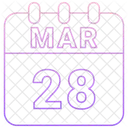 Marzo Fecha Calendario Icono