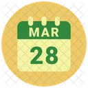 Marzo Fecha Calendario Icono