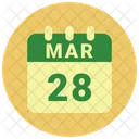 Marzo Fecha Calendario Icono
