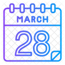 28 De Marzo Marzo Fecha Icono