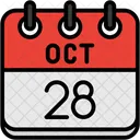 Octubre Dias Del Calendario Hora Y Fecha Icono