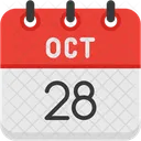 Octubre Dias Del Calendario Hora Y Fecha Icono