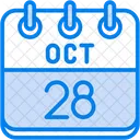 Octubre Dias Del Calendario Hora Y Fecha Icono