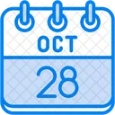 Octubre Dias Del Calendario Hora Y Fecha Icono