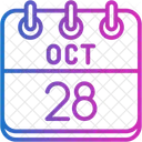 Octubre Dias Del Calendario Hora Y Fecha Icono