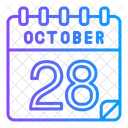 28 De Outubro Dia Do Calendario Ícone