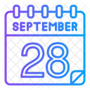 28 De Septiembre Septiembre Dia Del Calendario Icono