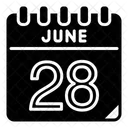 28 Juni Juni Kalendertag Symbol