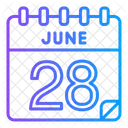 28 Juni Juni Kalendertag Symbol