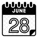 28 Juni Juni Kalendertag Symbol
