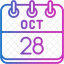 October Calendar Days Time And Date Icon