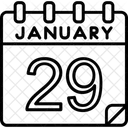 Janeiro Calendario Data Ícone