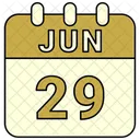 Junio Fecha Calendario Icono