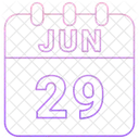 Junio Fecha Calendario Icono