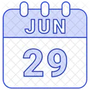 Junio Fecha Calendario Icono