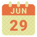 Junio Fecha Calendario Icono