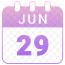 Junio Fecha Calendario Icono