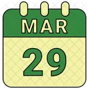 Marzo Fecha Calendario Icono