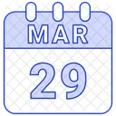 Marzo Fecha Calendario Icono