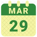 Marzo Fecha Calendario Icono