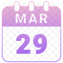 Marzo Fecha Calendario Icono