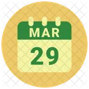 Marzo Fecha Calendario Icono